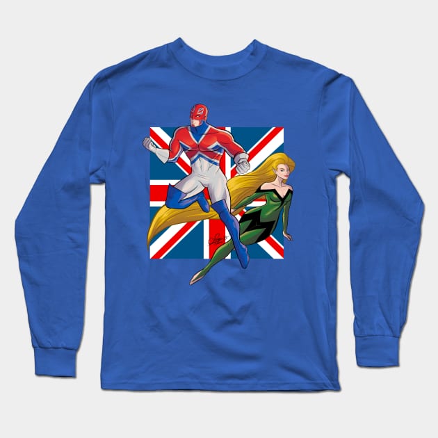 Captain Britain and Meggan Long Sleeve T-Shirt by sergetowers80